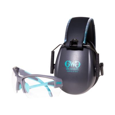 Image showing 6 th Girls With Guns Assure Protective Safety Glasses & Earmuffs Combo Set, Gray/Teal/Black