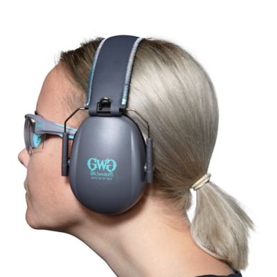 Image showing 8 th Girls With Guns Assure Protective Safety Glasses & Earmuffs Combo Set, Gray/Teal/Black