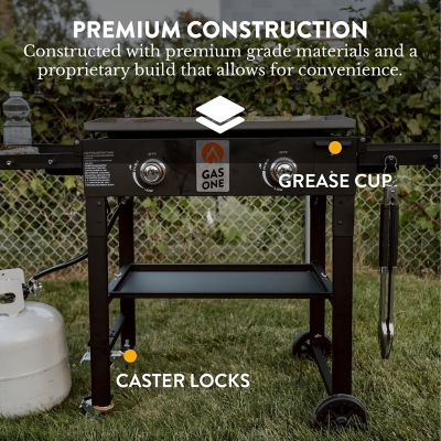 Image showing  2-Burner Propane Gas Flat Top Grill, 550 sq. in., Black