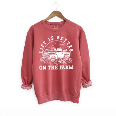 Simply Sage Market Better on the Farm Truck Garment Dyed Sweatshirt