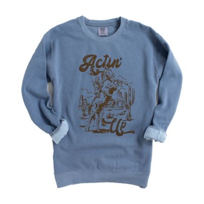 Simply Sage Market Actin Up Horse Garment Dyed Sweatshirt