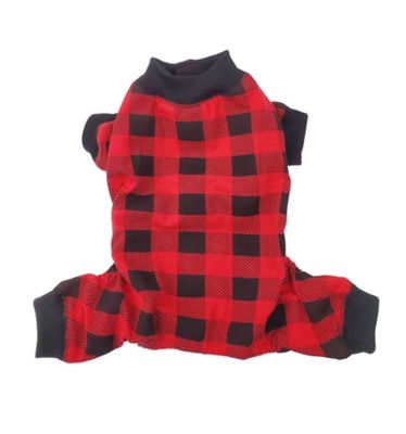 Hip Doggie Red Buffalo Check Pajamas for Dogs