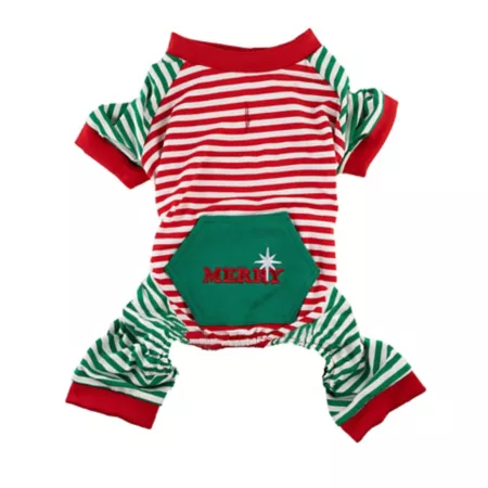 Hip Doggie Striped Christmas Pajamas for Dogs Dog Pajamas