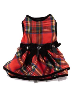 Max's Closet Red Tartan Plaid Dress for Dogs