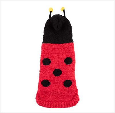 Hip Doggie Lady Bug Chenille Sweater for Dogs