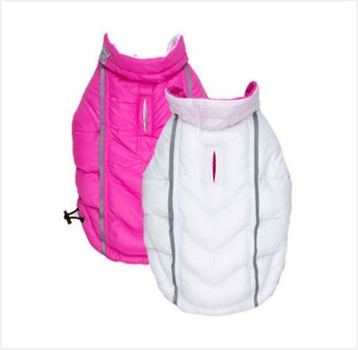 Hip Doggie Featherlite Reversible Dog Coat, Pink White