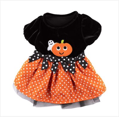 Max's Closet Pumpkin Ghost Cap Dress for Dogs