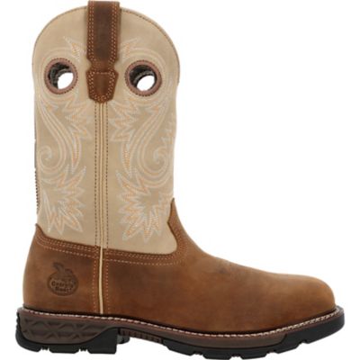 Image showing 6 th Georgia Boot Men's Square Pull On 11 in. Brown GB00670