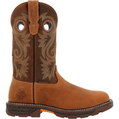 Image showing 6 th Georgia Boot Men's Square Pull On 11 in. Tan