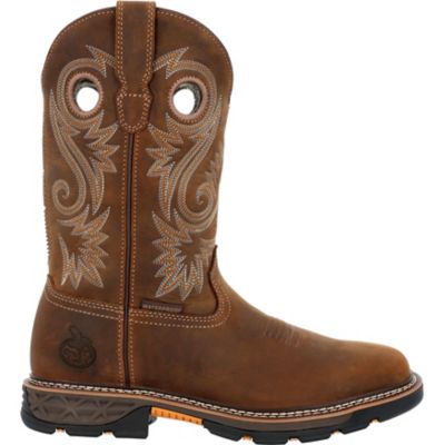 Image showing 6 th Georgia Boot Men's Square Pull On 11 in. Brown GB00622