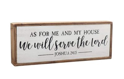 PARISLOFT As for Me and My House Wood Bible Verse Sign