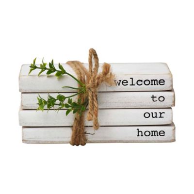 PARISLOFT Decorative Wooden Books Welcome to Our Home