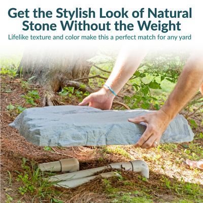 Image showing  Set of 2 Flat Artificial Landscape Rocks with Stakes, DG-246-COMBO-2PK