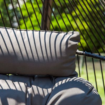 Image showing 5 th Sunnydaze Decor Polyrattan Andrei Double Egg Chair with Stand and Cushion Gray