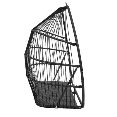 Image showing  Polyrattan Andrei Double Egg Chair with Cushion Dark Gray