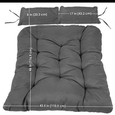 Image showing  Andrei Double Egg Chair Replacement Cushion Set Dark Gray