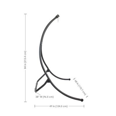 Image showing  Curved Steel Hanging Hammock Chair Stand Black 84 in.