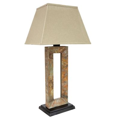 Sunnydaze Decor Open Rectangle Slate Outdoor Table Lamp - 31 in. H