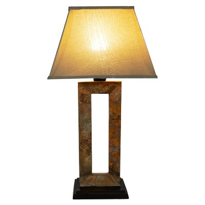 Image showing  Open Rectangle Slate Outdoor Table Lamp - 31 in. H