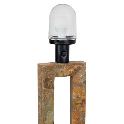 Image showing  Open Rectangle Slate Outdoor Table Lamp - 31 in. H