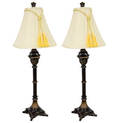 Sunnydaze Decor Home Grandeur Resin Table Lamps Set of 2 - 28.75 in. H