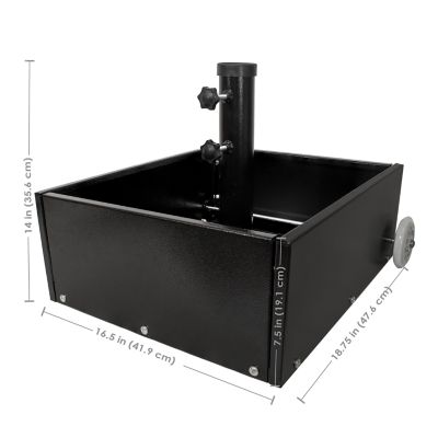 Image showing  Outdoor Umbrella Base with Fillable Planter and Wheels