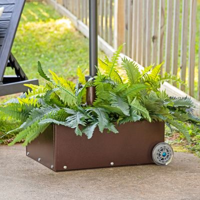 Image showing  Outdoor Umbrella Base with Fillable Planter and Wheels