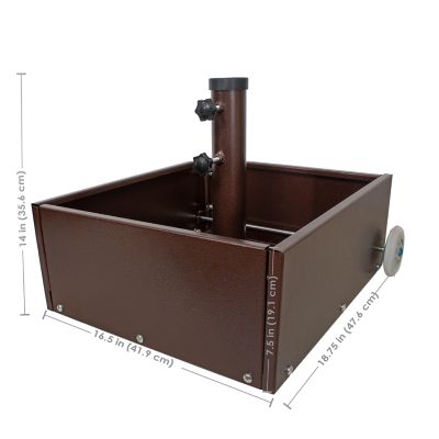 Image showing  Outdoor Umbrella Base with Fillable Planter and Wheels