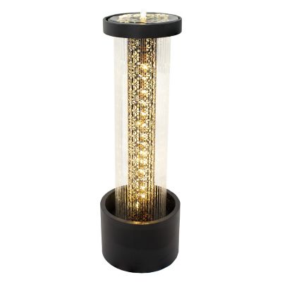 Sunnydaze Decor Glittering Rain Zinc Outdoor Water Fountain with LEDs 41.25 in., MCA-2921