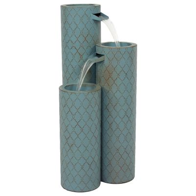 Sunnydaze Decor Moroccan Trellis 3-Column Zinc Outdoor Garden Fountain 27.5 in., MCA-3081