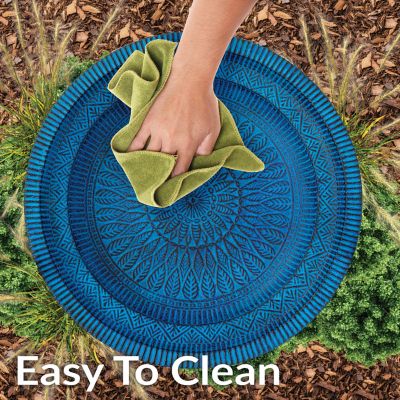 Image showing  Backyard Beauty Metal Bird Bath Blue Patina 14.5 in.