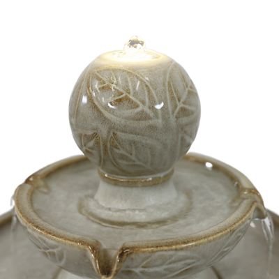Image showing  Gentle Glow 26.5 in. H 2-Tier Ceramic Fountain with LED Lights