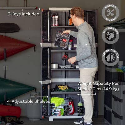 Image showing  Lockable Storage Cabinet with 4 Adjustable Shelves Gray, 72 in.