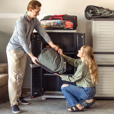 Image showing  Lockable Storage Cabinet with 3 Adjustable Shelves Gray, 48 in.