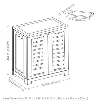 Image showing  Heavy-Duty Plastic Storage Cabinet with Adjustable Shelf Gray