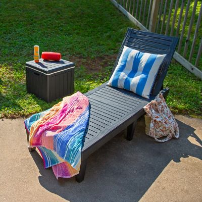 Image showing  5-Position Adjustable Sun Lounger - Black