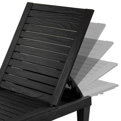 Image showing  5-Position Adjustable Sun Lounger - Black