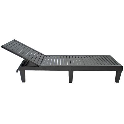 Image showing  5-Position Adjustable Sun Lounger - Black
