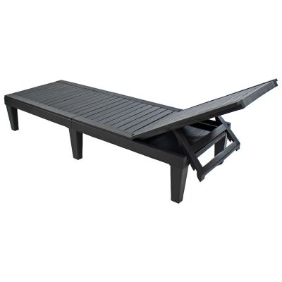 Image showing 5 th Sunnydaze Decor 5-Position Adjustable Sun Lounger, Black