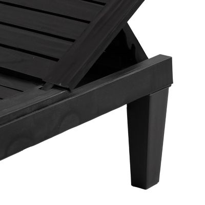 Image showing 6 th Sunnydaze Decor 5-Position Adjustable Sun Lounger, Black