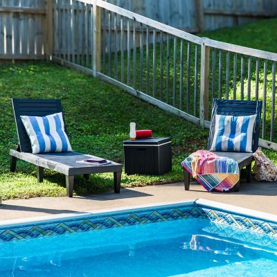 Image showing 7 th Sunnydaze Decor 5-Position Adjustable Sun Lounger, Black