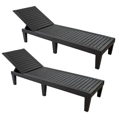Sunnydaze Decor 5-Position Adjustable Sun Lounger - Black