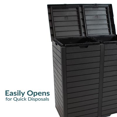 Image showing  Outdoor Trash Can with Lid and Drip Tray Black, TST-776