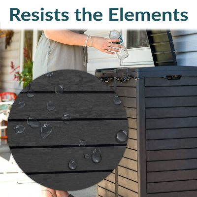 Image showing  Outdoor Trash Can with Lid and Drip Tray Black, TST-776