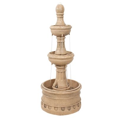 Sunnydaze Decor Cyprus 3-Tier Polyresin Outdoor Fountain, WNC-131