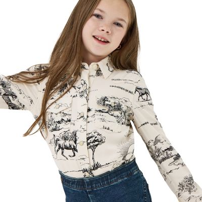 Wrangler x Lainey Wilson Girl's Landscape Print Western Snap Shirt