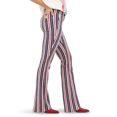 Image showing 3 th Wrangler X Lainey Wilson Striped Flare Jeans