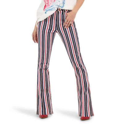Image showing  X Lainey Wilson Striped Flare Jeans