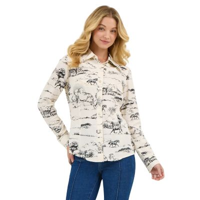 Wrangler x Lainey Wilson Landscape Print Western Snap Shirt