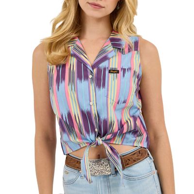 Image showing  x Lainey Wilson Sleeveless Tie Front Shirt